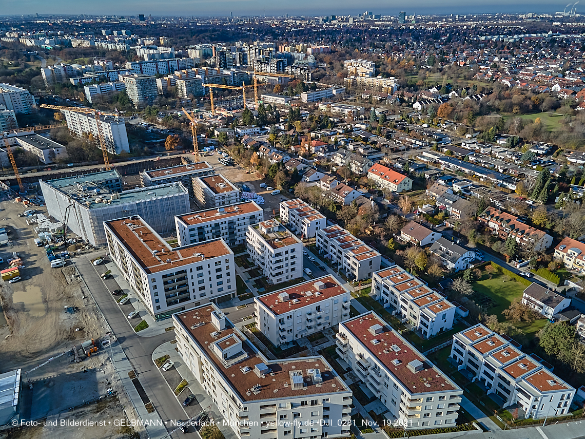 19.11.2021 - Luftbilder von der Baustelle Alexisquartier und Pandion Verde in Neuperlach